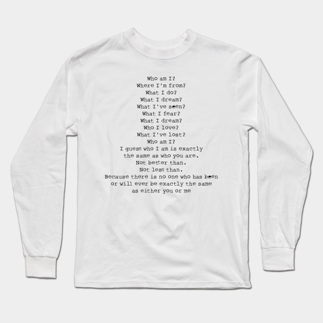 Who I am? Long Sleeve T-Shirt by graphyras